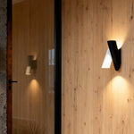 Geometric Up and Down Outdoor Wall Light in Stainless Steel