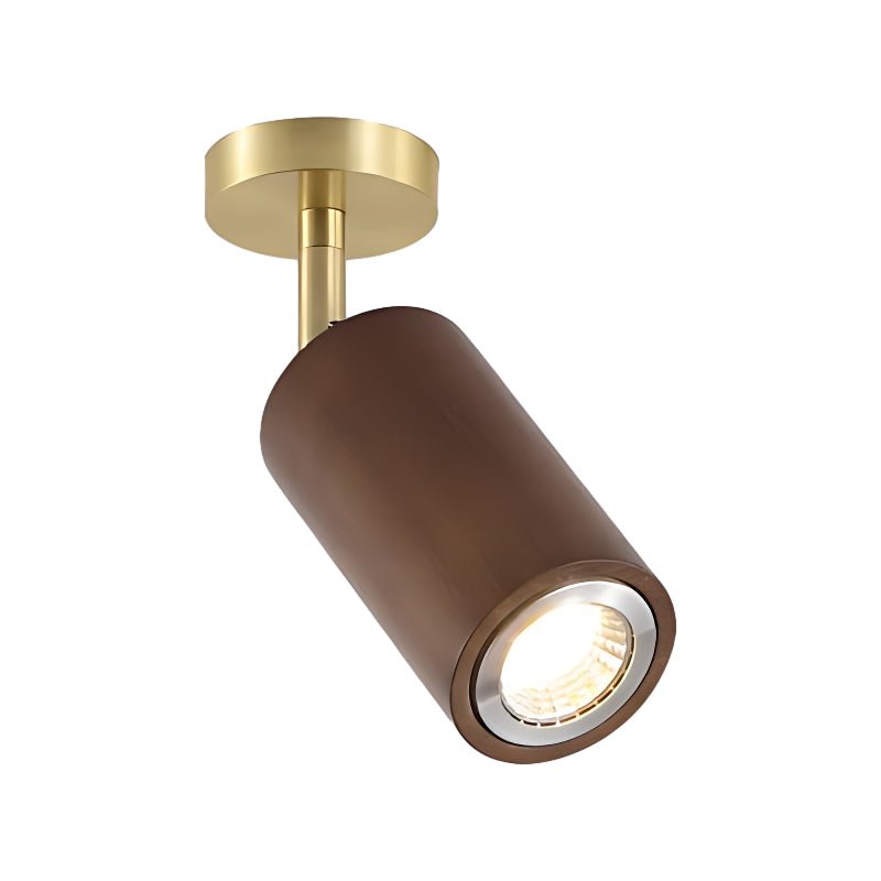 Walnut Wood LED Track Ceiling Light with Rotating Spotlights
