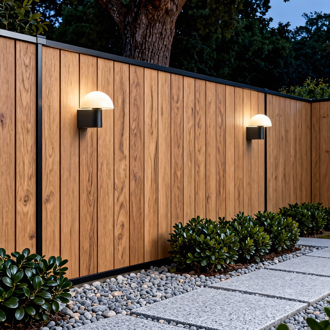 Modern Outdoor Wall Sconce with Glass Shade for Patio and Garden