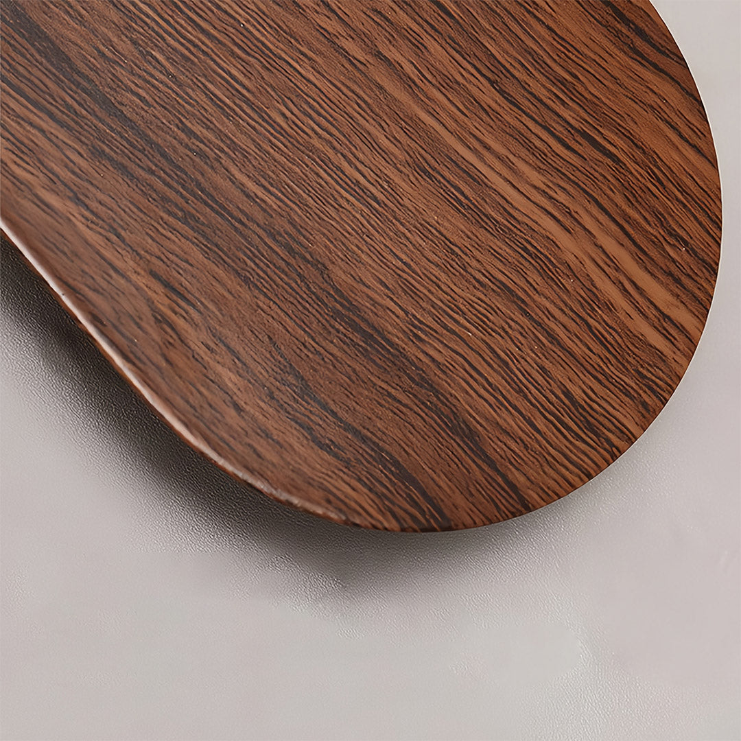 Mid-Century Wood Grain LED Wall Sconce with Spherical Shade