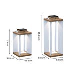 Modern Wooden Outdoor Lantern with Solar Charging and Warm LED Glow