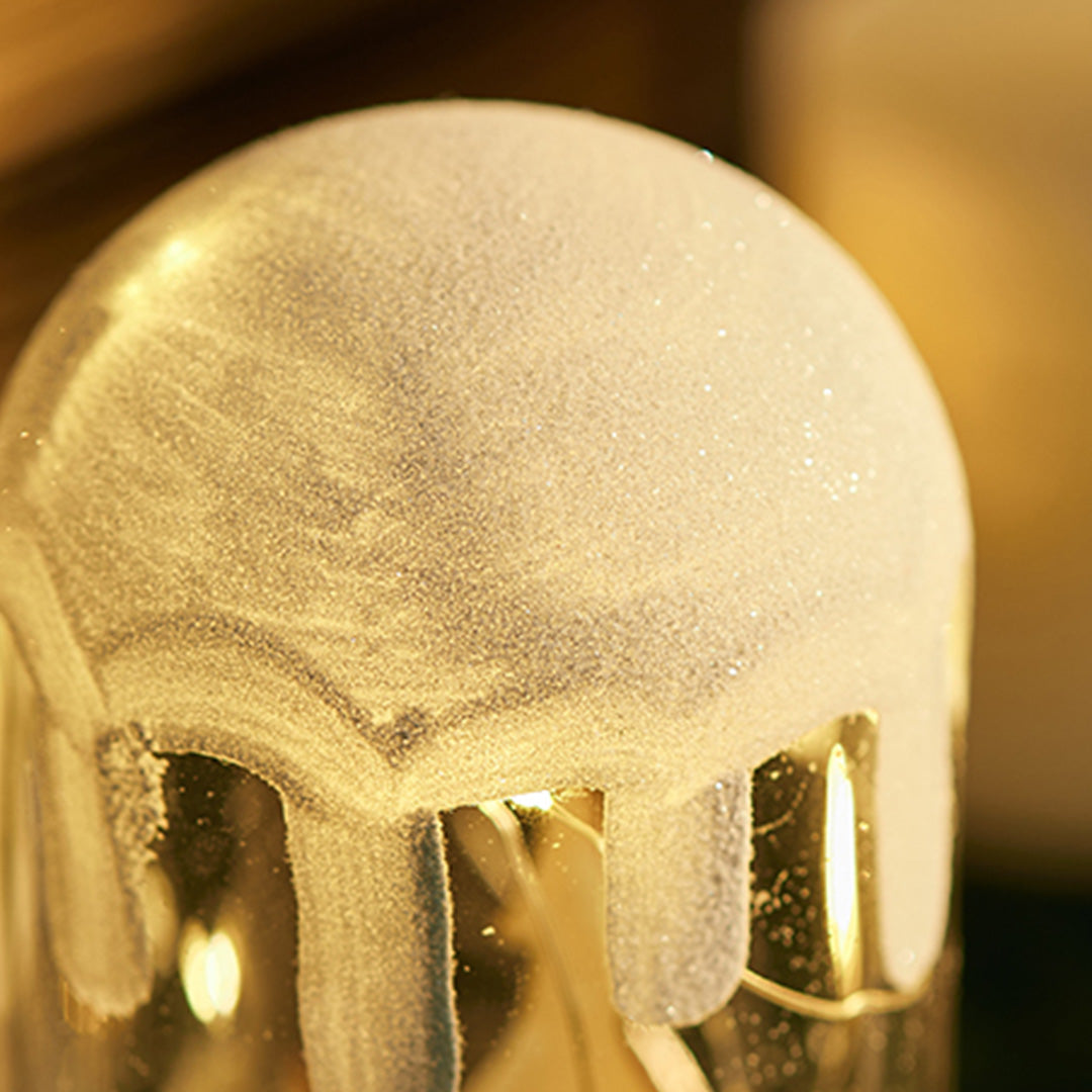 Nordic Snow Scene Table Lamp with Wooden Base and Warm LED Light