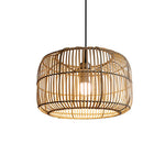 Handwoven Bamboo Rattan Pendant Light – Japanese Minimalist Ceiling Lamp for Dining & Living Spaces