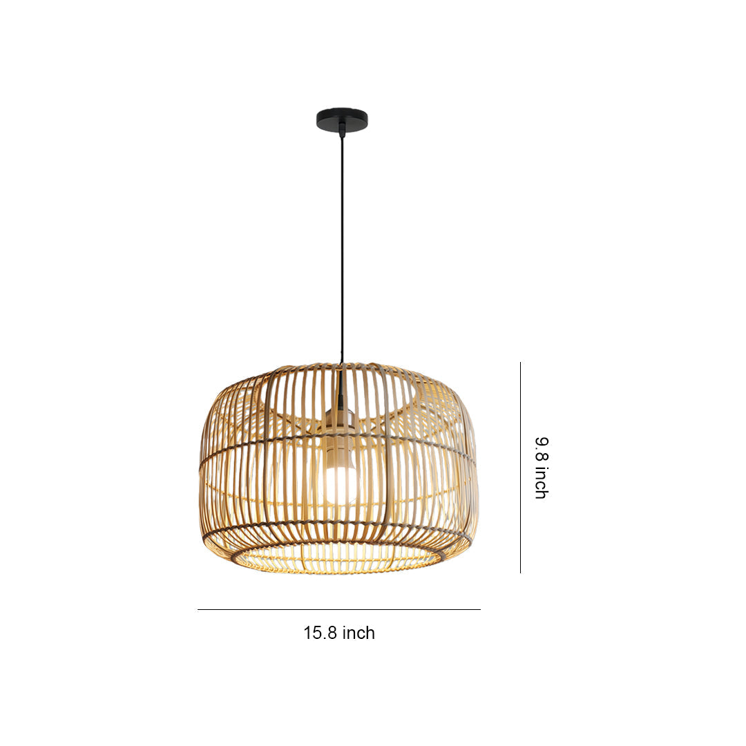 Handwoven Bamboo Rattan Pendant Light – Japanese Minimalist Ceiling Lamp for Dining & Living Spaces