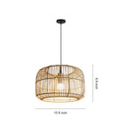 Handwoven Bamboo Rattan Pendant Light – Japanese Minimalist Ceiling Lamp for Dining & Living Spaces