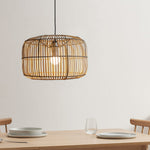 Handwoven Bamboo Rattan Pendant Light – Japanese Minimalist Ceiling Lamp for Dining & Living Spaces