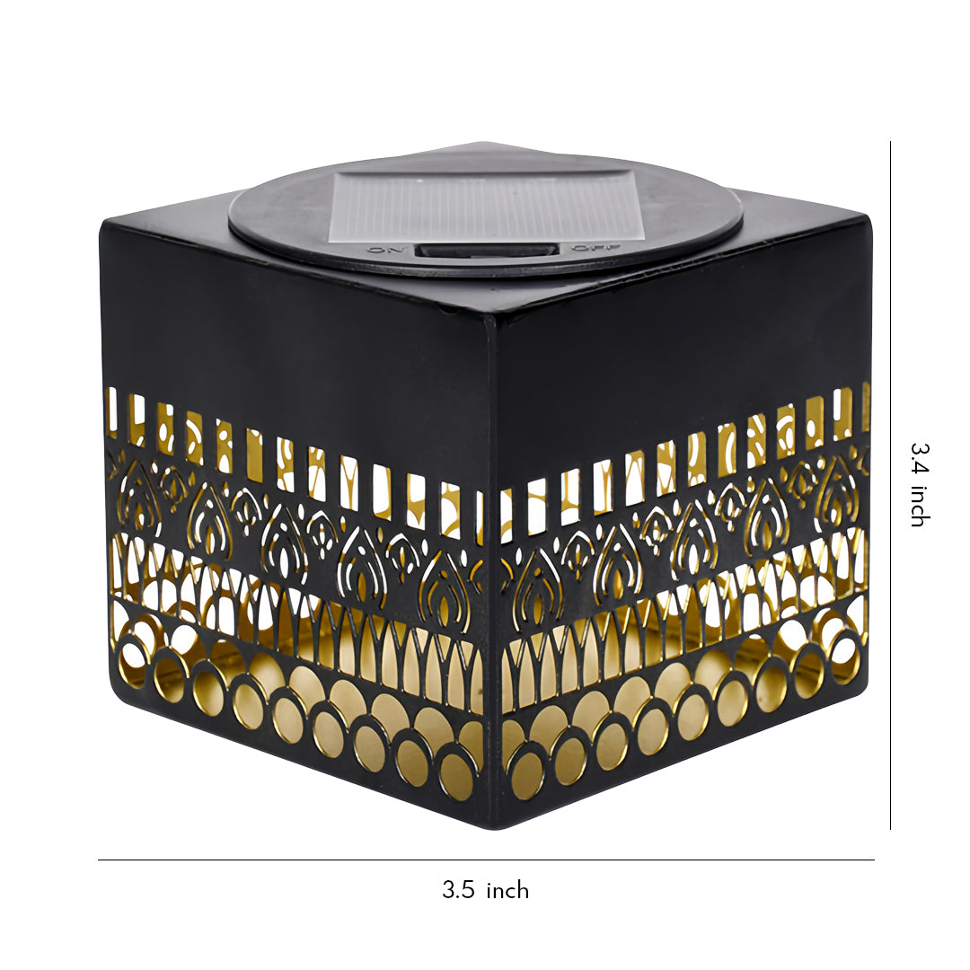 Artisan Wrought Iron Solar Wall Sconce with Lattice Shade
