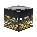 Artisan Wrought Iron Solar Wall Sconce with Lattice Shade