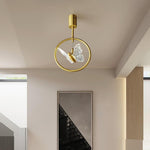 Butterfly Ring Led Nordic Ceiling Light Semi Flush Mount Ceiling Light With Acrylic Lampshade