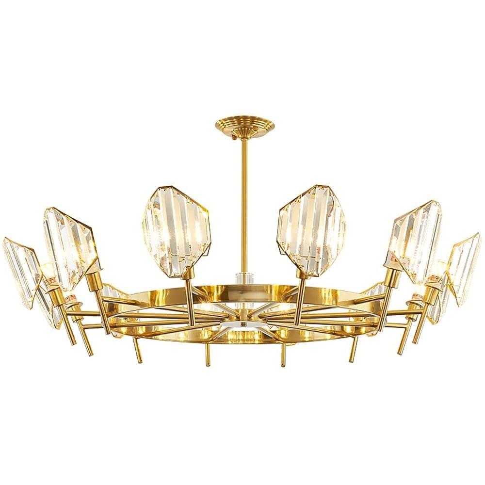 Lumière Ring Crystal Chandelier in Gold Brass – Modern Ceiling Light