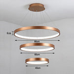 Acrylic Bronze 3 Tier Ring Chandelier Dimmable Led 59 Adjustable Pendant Lights