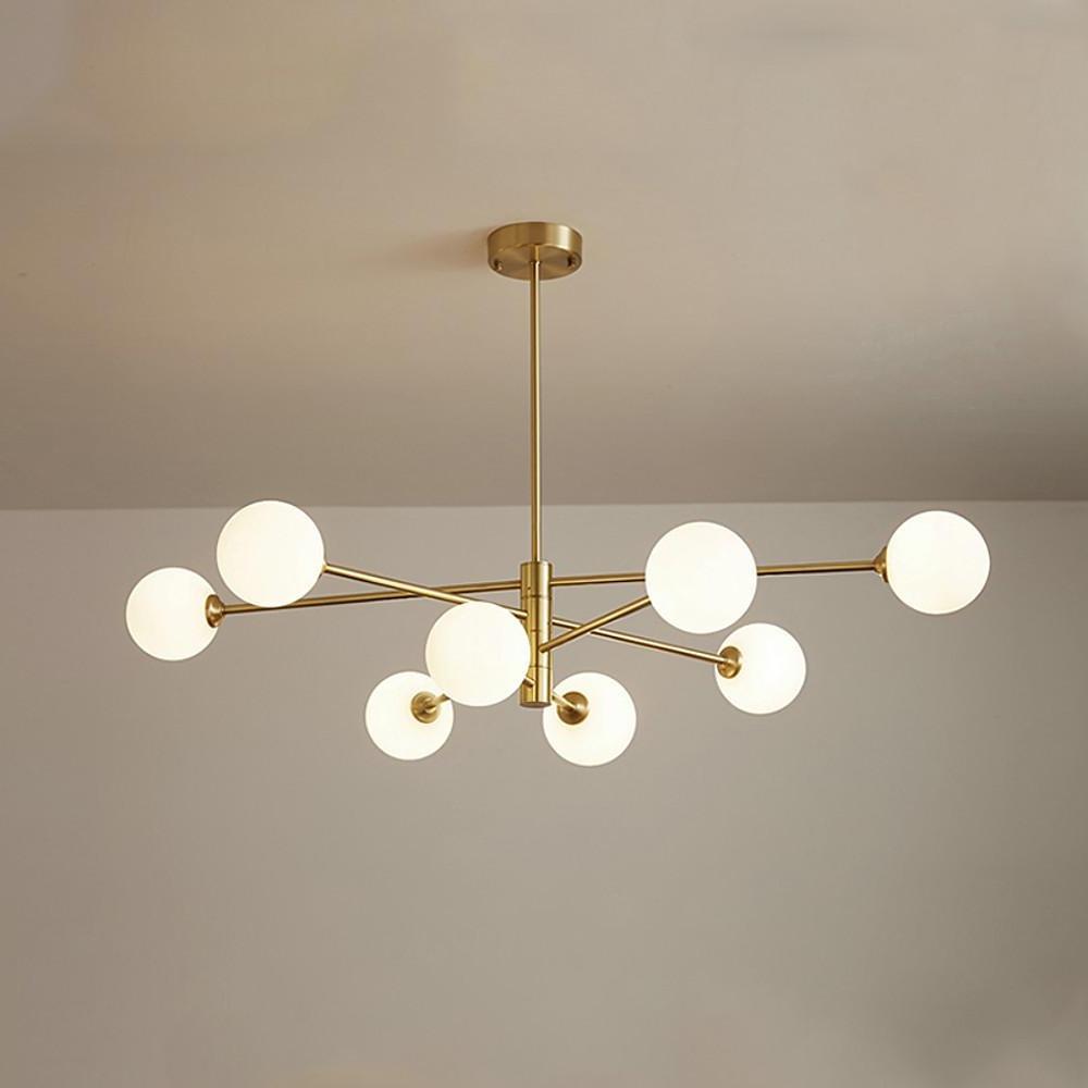 Aurelia Eight-Light Globe Pendant in Black and Gold