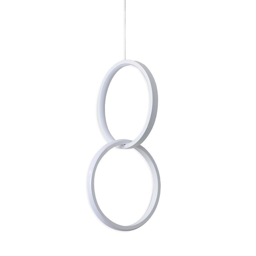 Aurelia Interlocking Dual Ring LED Pendant Light in Aluminum and Acrylic