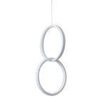 Aurelia Interlocking Dual Ring LED Pendant Light in Aluminum and Acrylic