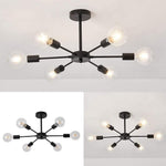Mid Century Sputnik Semi Flush Mount Bedroom 193Sq Ft 269Sq Ft Illumination Area Ceiling Light