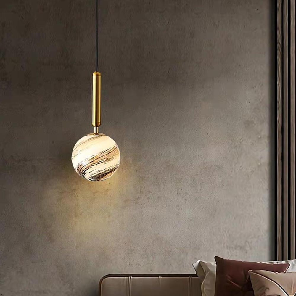 Celestial Globe Pendant Light in Distressed Metal and Acrylic