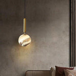 Celestial Globe Pendant Light in Distressed Metal and Acrylic