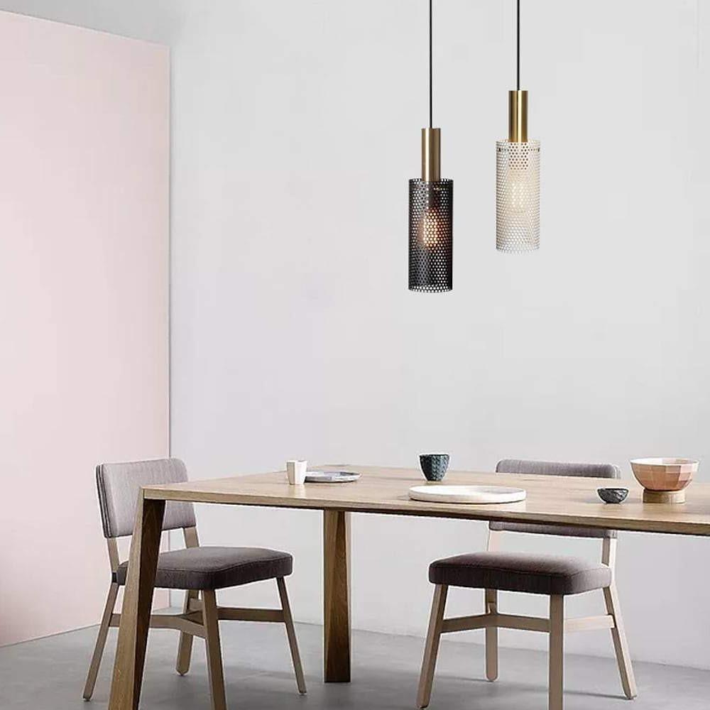Modern Cylinder LED Pendant Light with Adjustable Cord for Dining and Bedroom