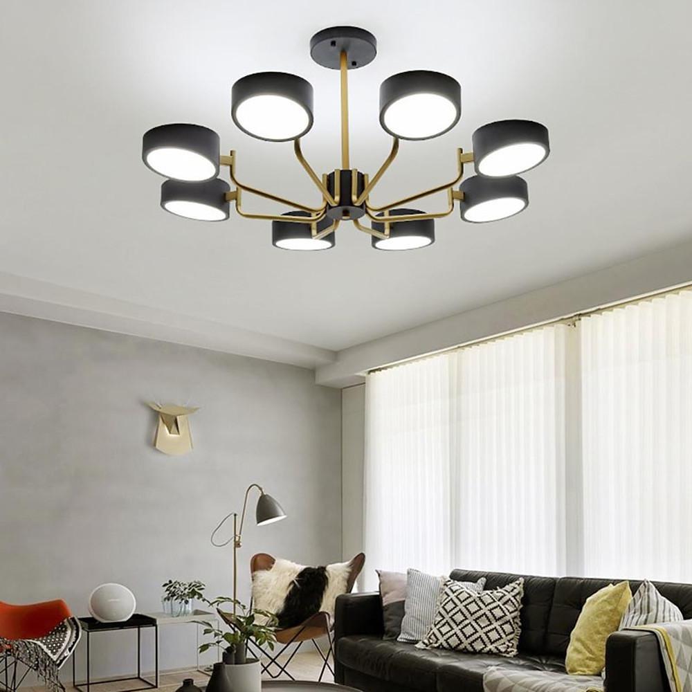 8 Light Tasking Chandelier Fixed 24 Height 3000K 5400K