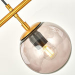 Aurora Linear Glass Globe Chandelier in Gold for Modern Dining Rooms