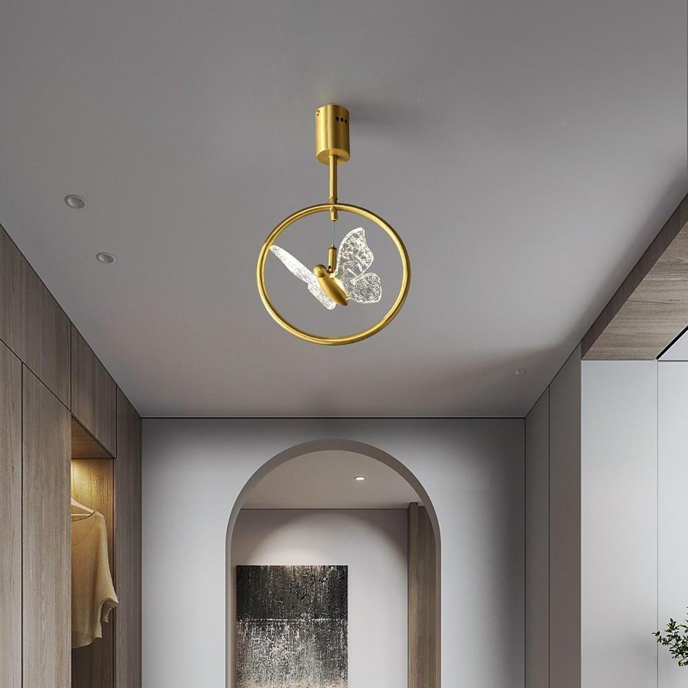 Butterfly Ring Led Nordic Ceiling Light Semi Flush Mount Ceiling Light With Acrylic Lampshade
