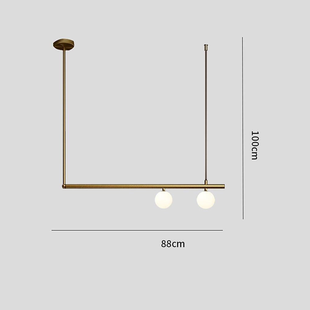 Minimalist Modern Linear Globe Pendant Lighting Copper Glass Kitchen Dining Room Light