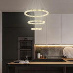 3 4 Light Led Tiered Chandelier Led Crystal Ring Hanging Pendant Light