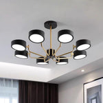 8 Light Tasking Chandelier Fixed 24 Height 3000K 5400K