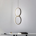 Aurelia Interlocking Dual Ring LED Pendant Light in Aluminum and Acrylic