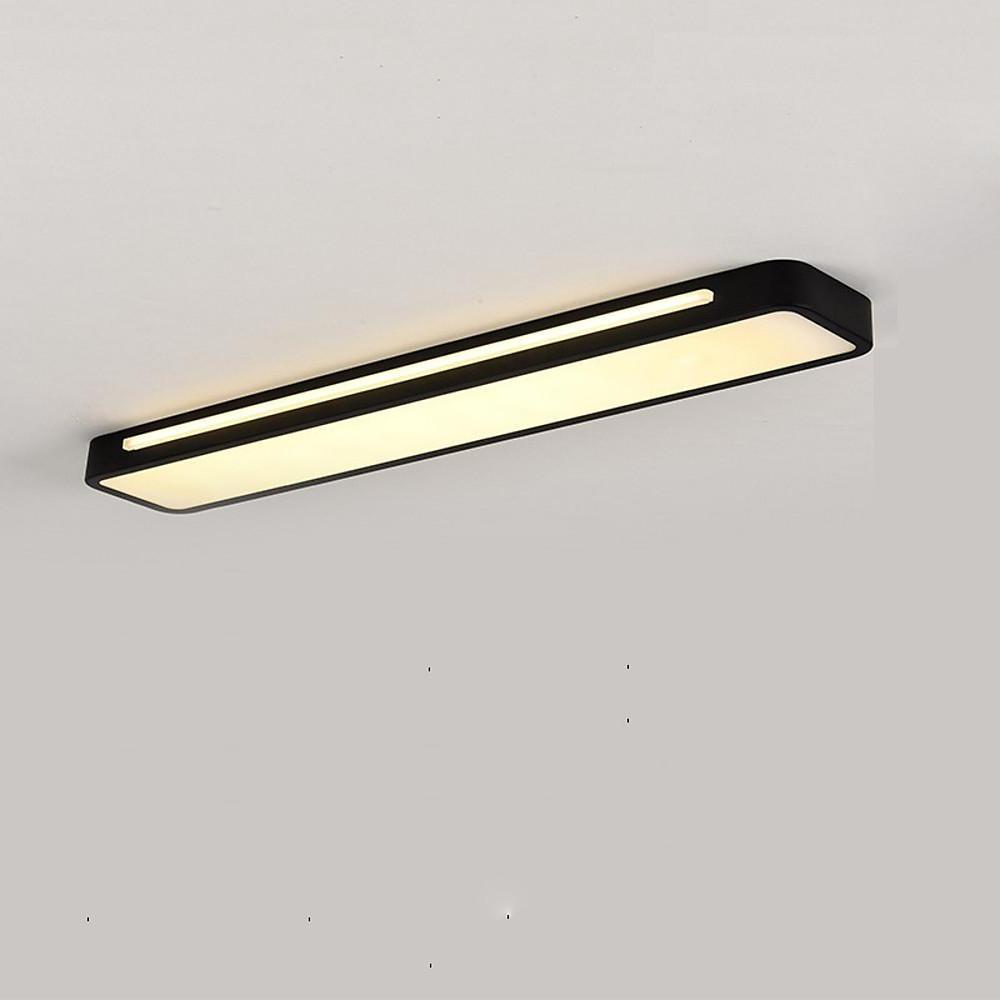 Modern Rectangular LED Flush Mount Ceiling Light in Black or White