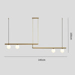 Minimalist Modern Linear Globe Pendant Lighting Copper Glass Kitchen Dining Room Light