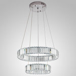 2 Ring Regular Shape Steel Crystal Led Chandelier