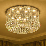 Glass Cicles Crystal Led Chandelier Drum Flush Mount Chandelier