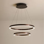 Modern Led Circular Chandelier Two Tier Minimalist Pendant Light