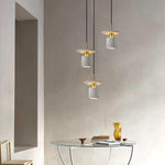 Terrazzo Inspired Cement Cylinder Led Pendant Lights Modern Island Lighting