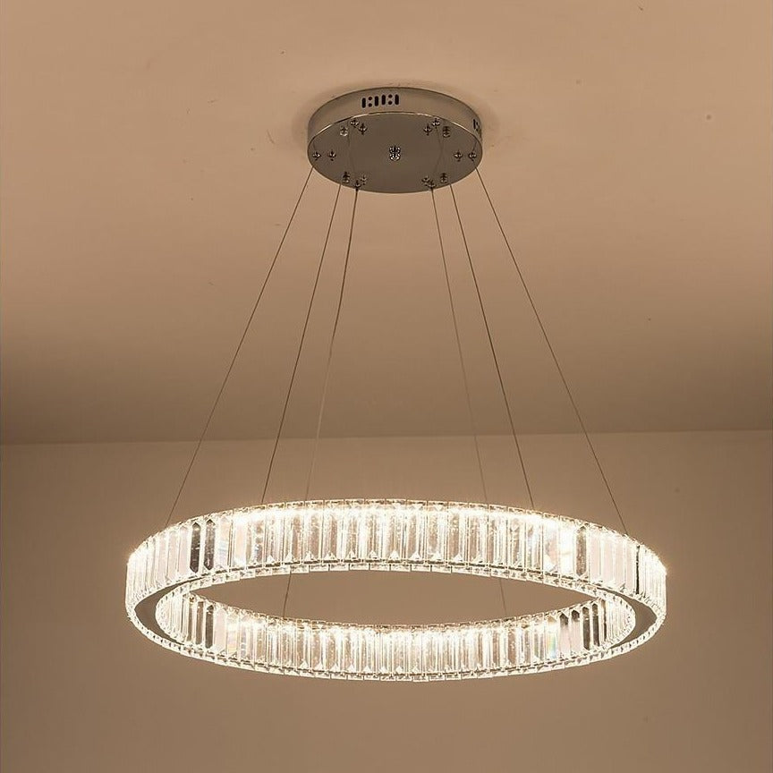 Luxury 1 Light Ring Shaped Wagon Wheel Chandelier In Gold Finish