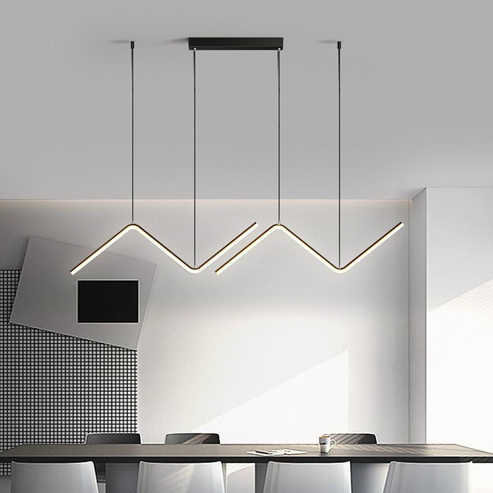 Wave LED Pendant Light in Black or Gold for Modern Interiors
