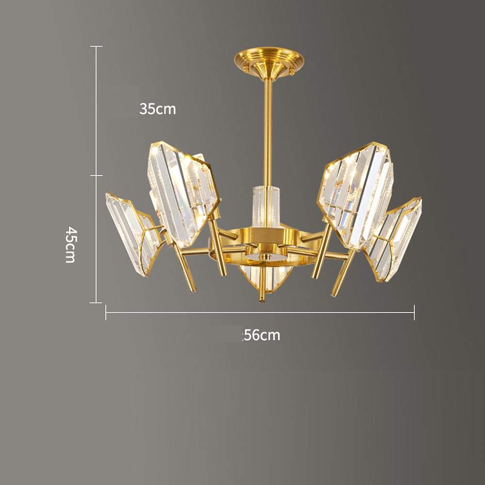 Lumière Ring Crystal Chandelier in Gold Brass – Modern Ceiling Light