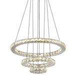 3 Ring Adjustable Circles Tiered Crystal Bling Hanging Modern Chandeliers
