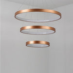 Acrylic Bronze 3 Tier Ring Chandelier Dimmable Led 59 Adjustable Pendant Lights
