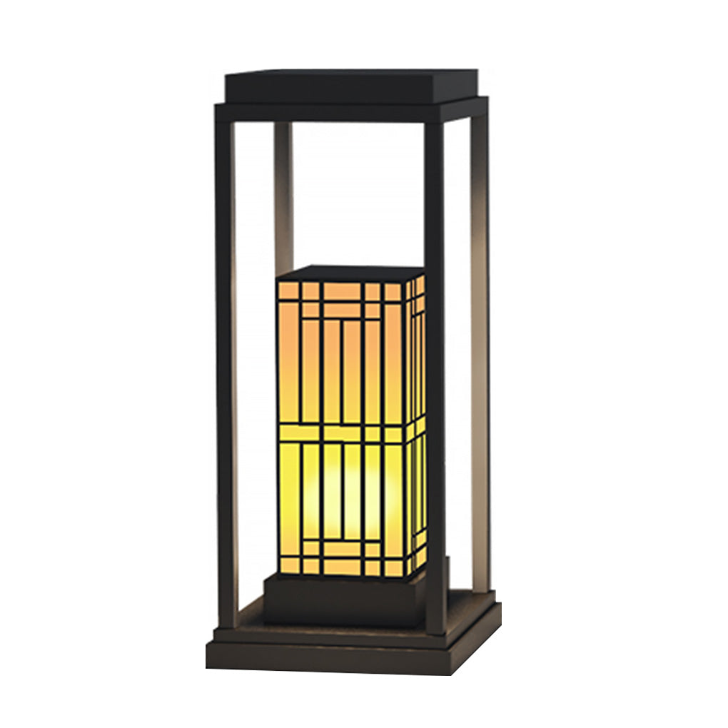 Lattice Outdoor Wall Lantern in Stainless Steel with Marble Accent