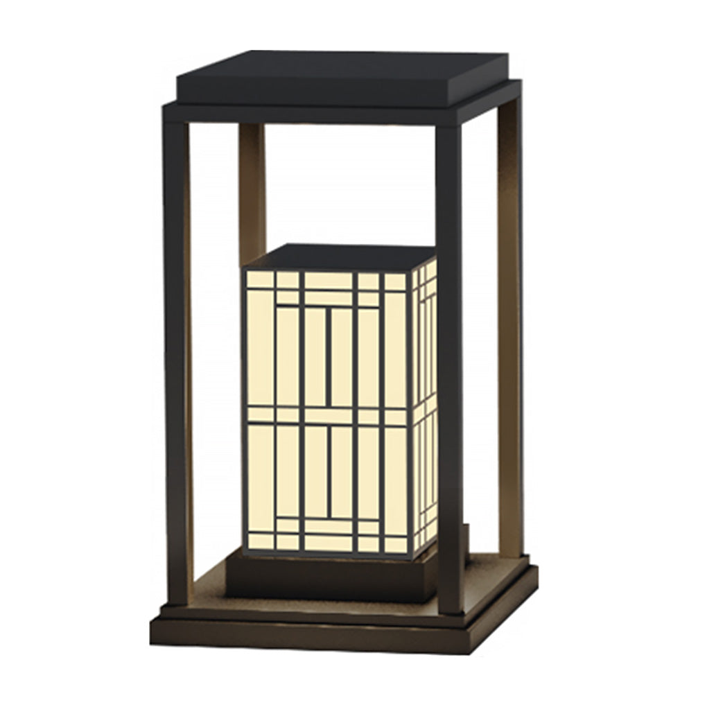 Lattice Outdoor Wall Lantern in Stainless Steel with Marble Accent