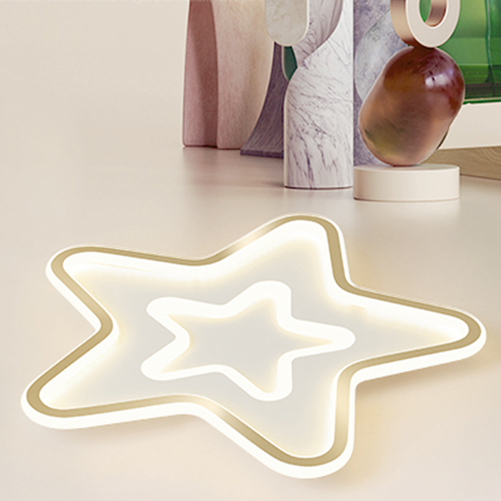 Nordic Simple Led Ultra Thin Five Pointed Star Ceiling Light Kids Bedroom Lamp