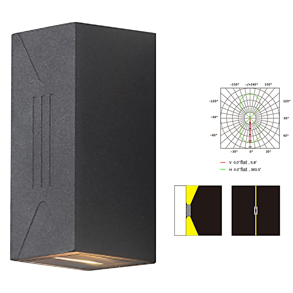 Waterproof Outdoor Up And Down Lights Led Wall Lamp For Villa Balcony Garden