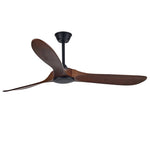 Retro Solid Wood Ceiling Fan with Dimmable LED Light and Remote Control