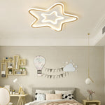 Nordic Simple Led Ultra Thin Five Pointed Star Ceiling Light Kids Bedroom Lamp