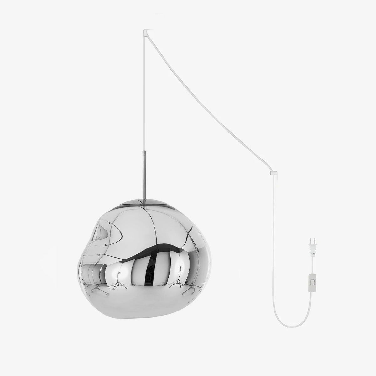 Lava Swag Pendant Light – Sculptural Molten Shade with Mirror Effect