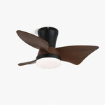 Zephyr Curve Ceiling Fan Light with LED – Modern Walnut Finish