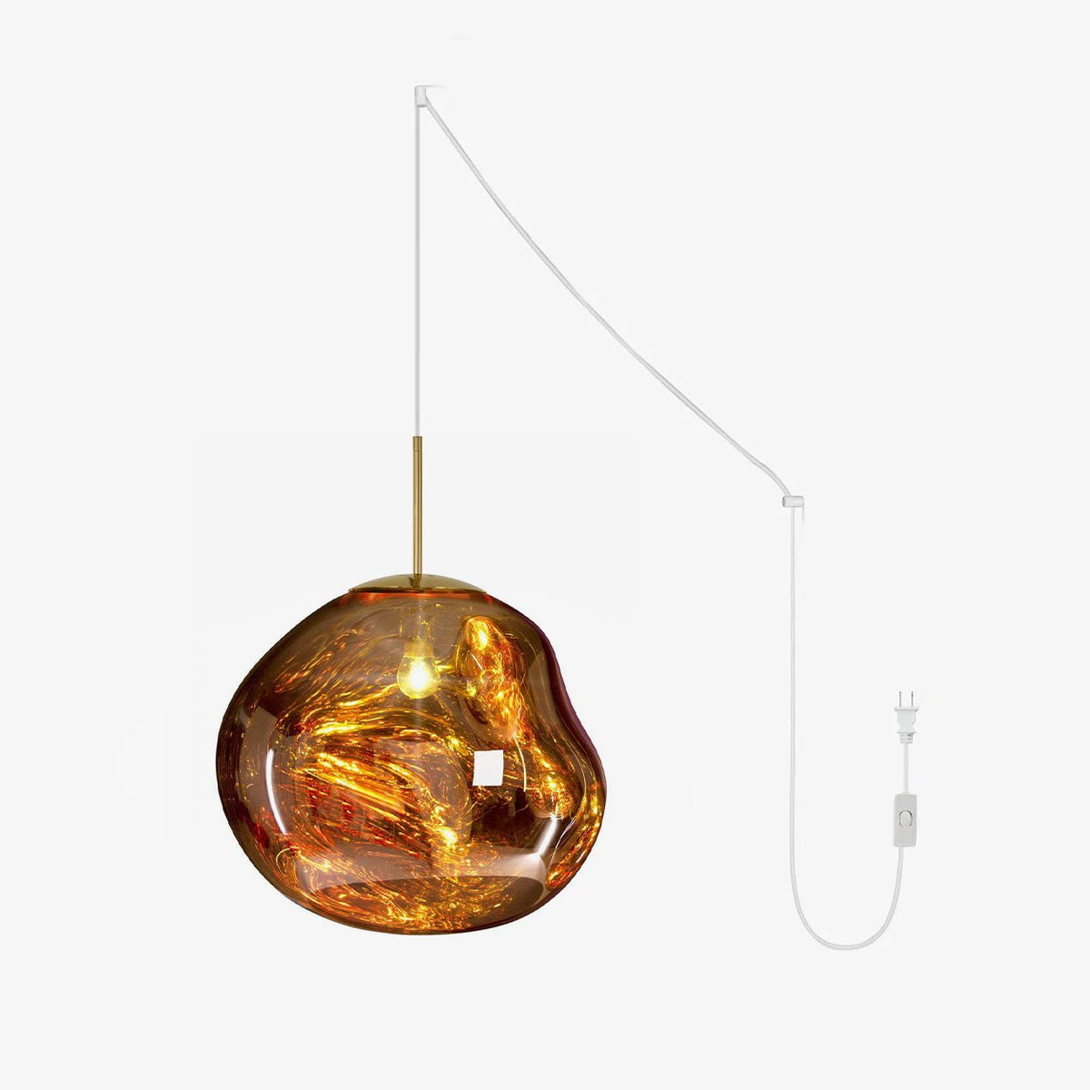 Lava Swag Pendant Light – Sculptural Molten Shade with Mirror Effect