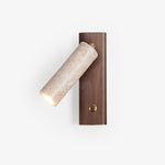 Lustra Torch Wall Sconce in Travertine and Wood